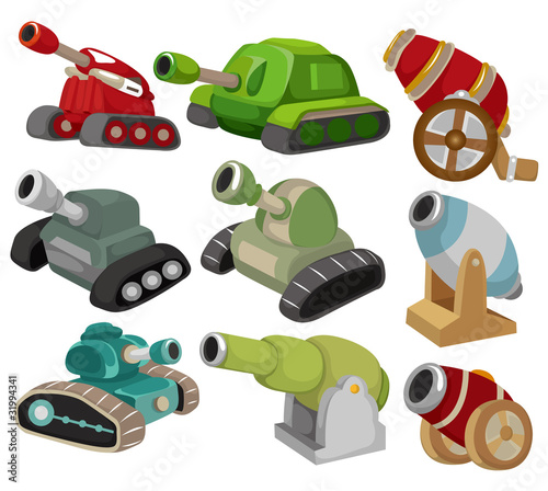 cartoon Tank/Cannon Weapon set icon