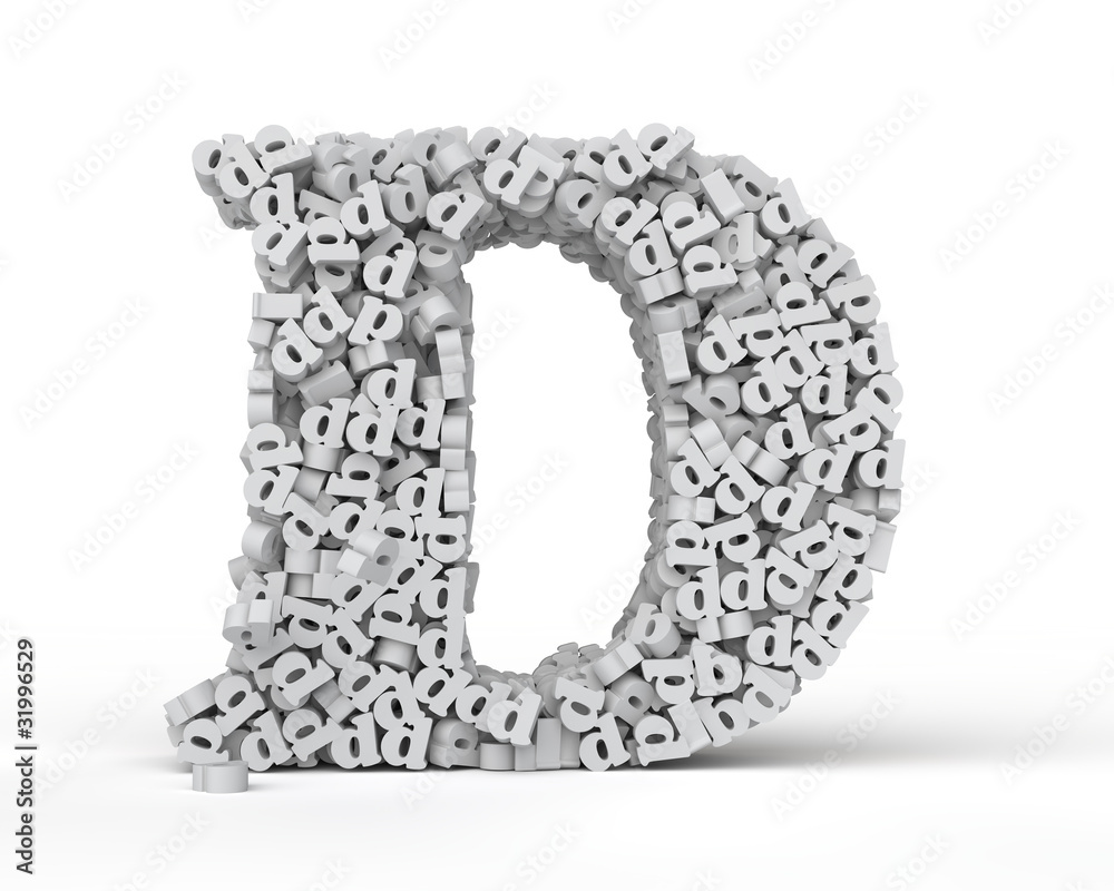 Capital letter D consisting of small letters Capital letter D consisting of small letters