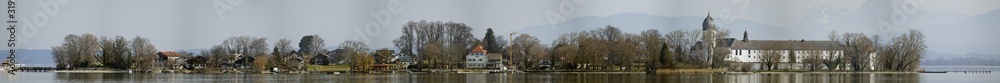 Obraz premium big panorama von der fraueninsel am chiemsee
