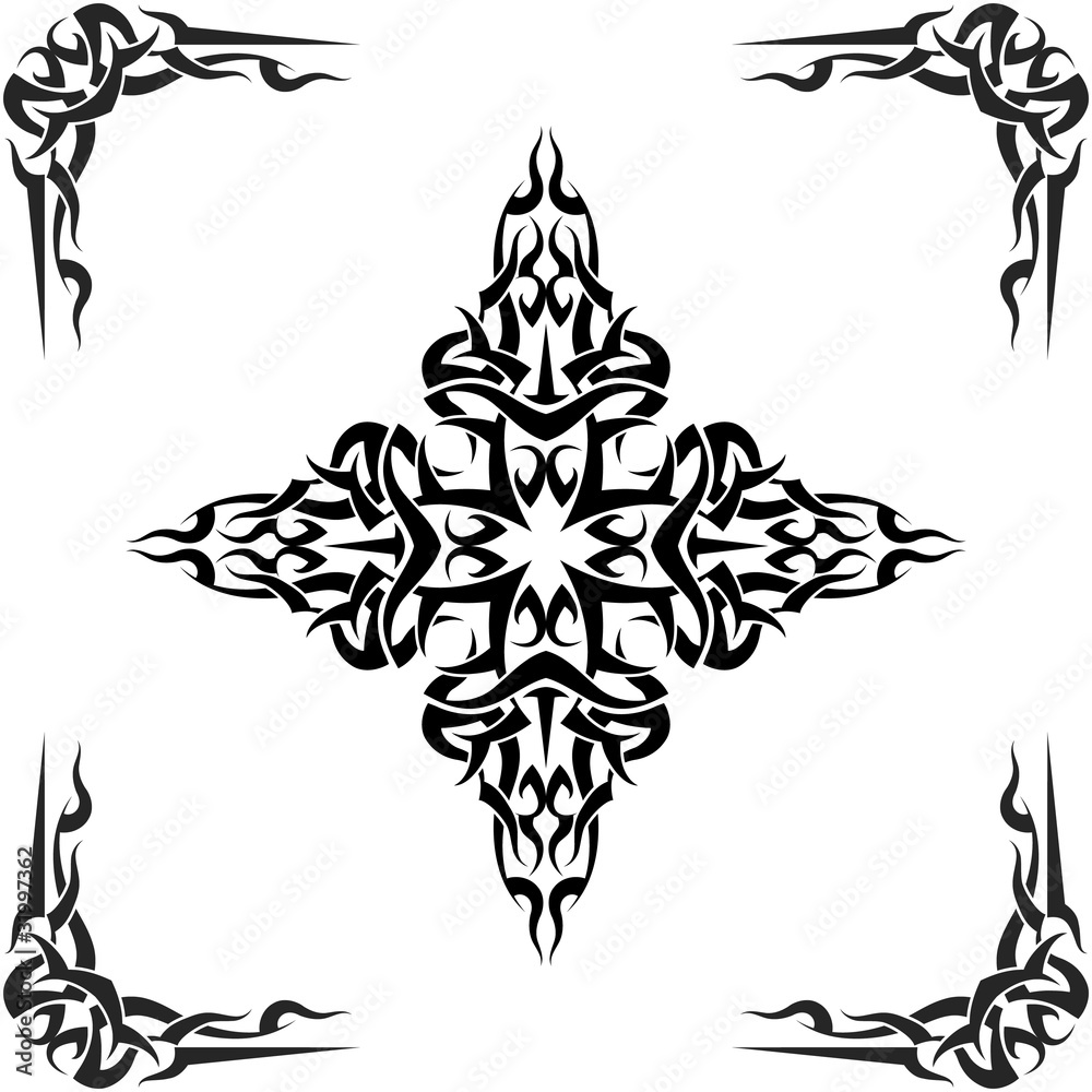 tattoo Cross with corner tattoo Cross with corner