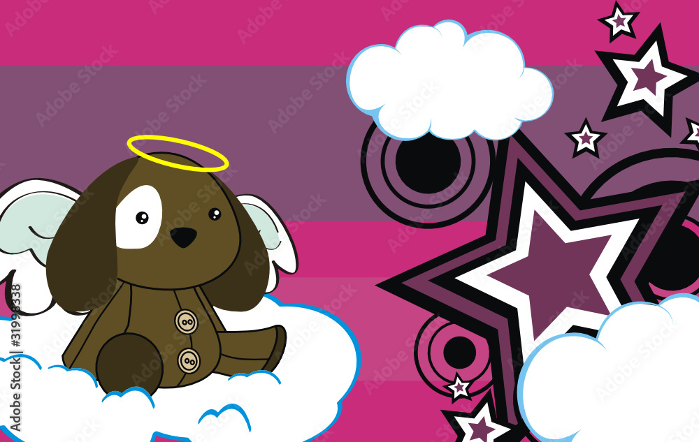 Fototapeta premium puppy angel cartoon background