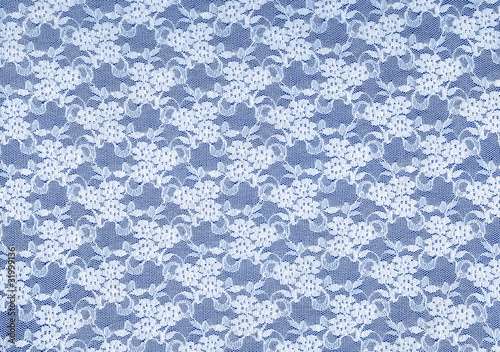 Wallpaper Mural Fleurettes en dentelle sur fond bleu. Torontodigital.ca