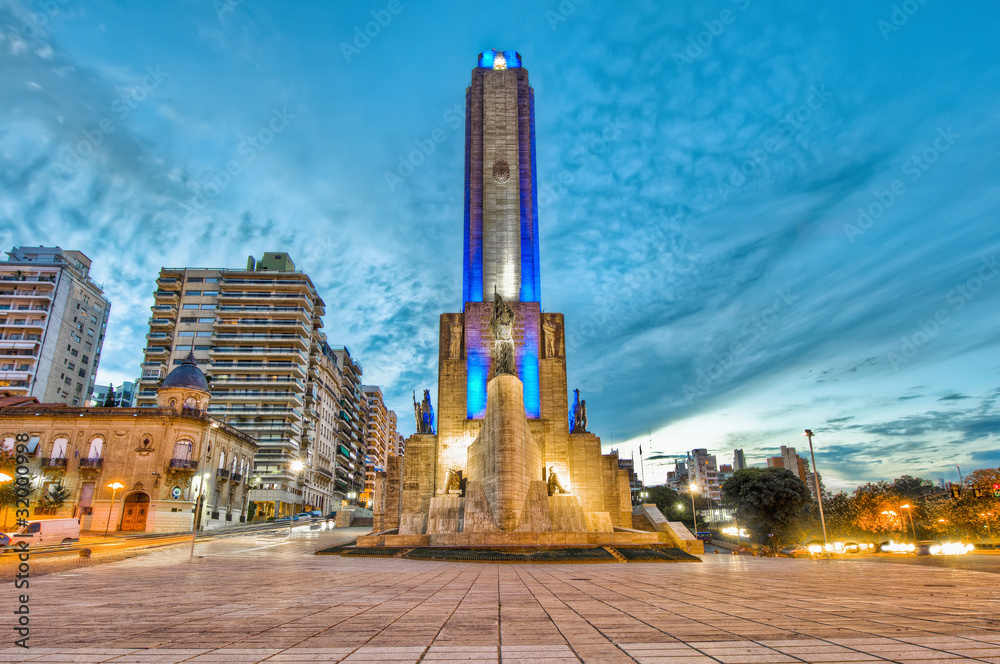 Sunset at Monumento a la Bandera located at Rosario city.