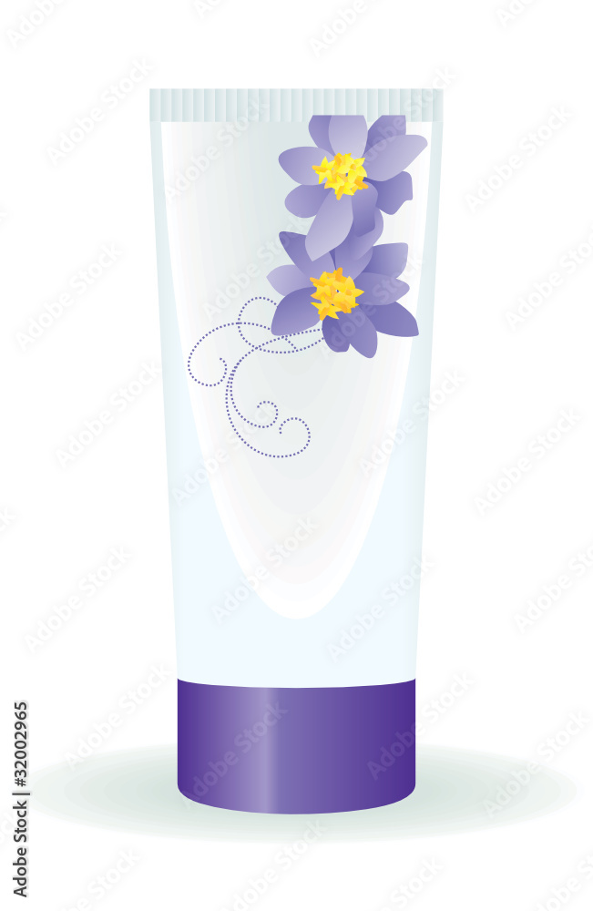 white tube with floral decor white tube with floral decor