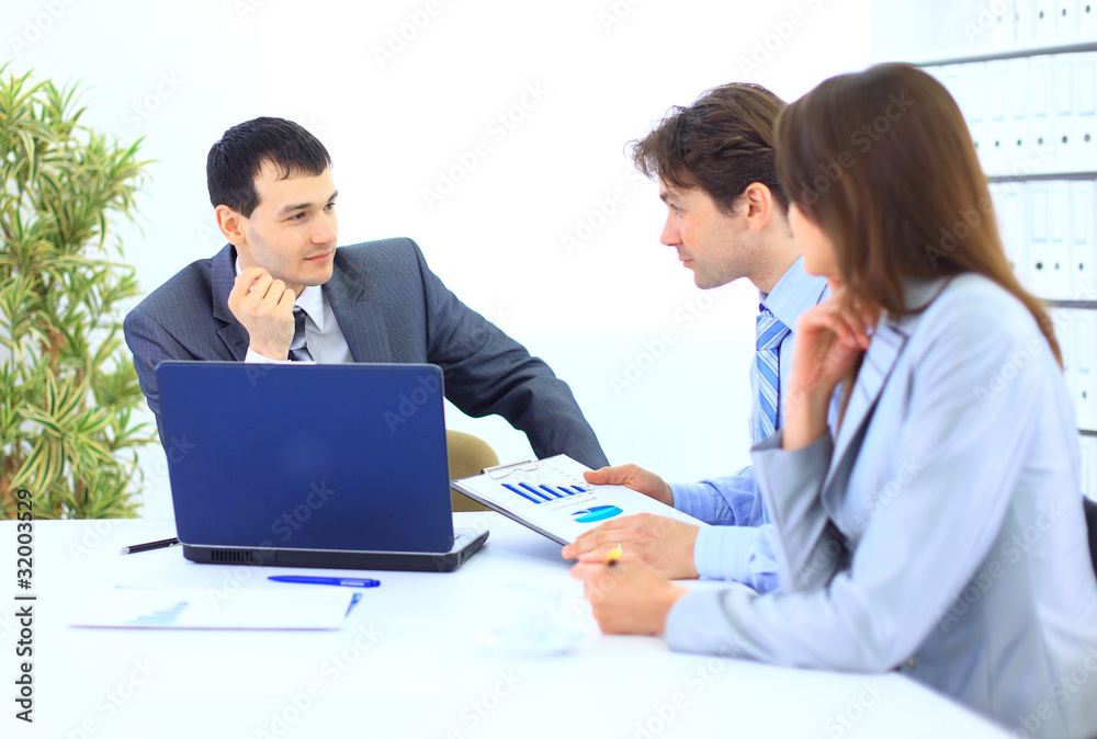 Business meeting - manager discussing work with his