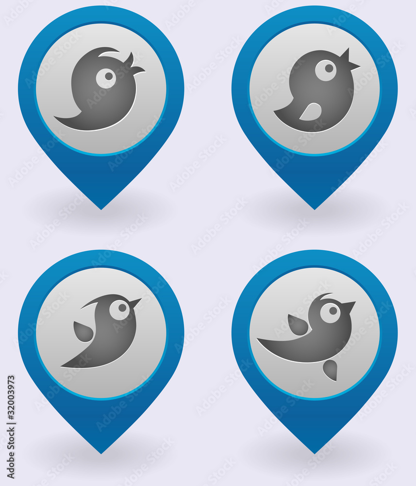 Bird icons set Bird icons set
