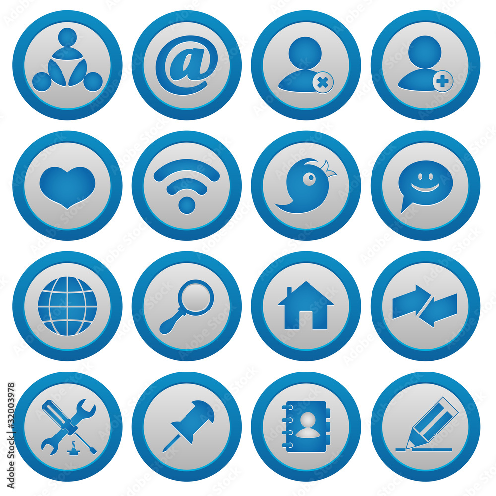 Internet and blog icons set