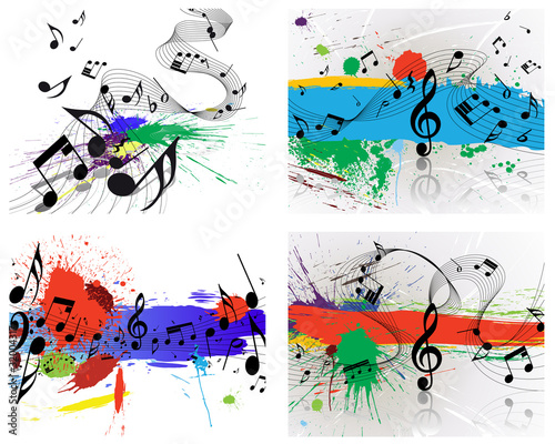 grunge notes staff set