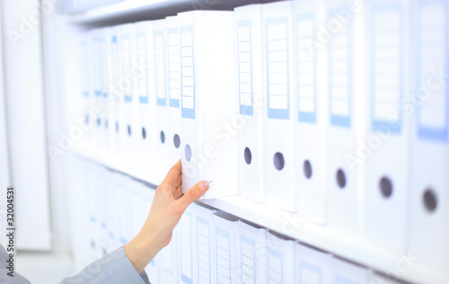 Shelf with Folders for documents photo