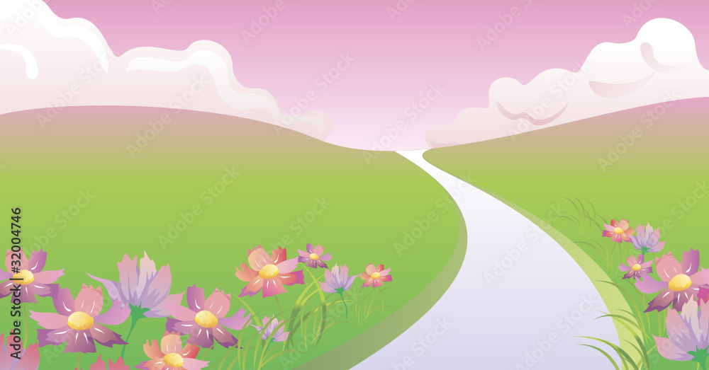 spring landscape in vector spring landscape in vector