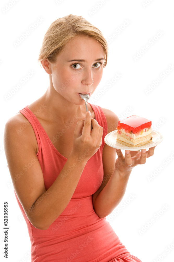 Woman with cake