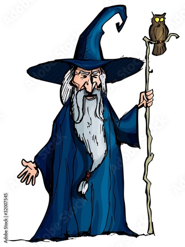 Cartoon Wizard with staff