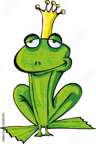 Cartoon frog prince with crown