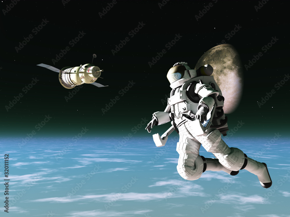 Fototapeta premium Astronaut and satellite