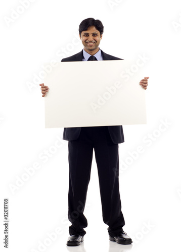 Businessman with Sign