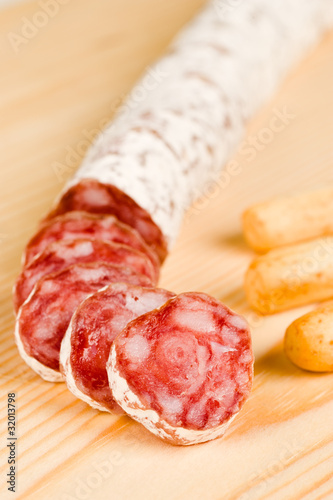 Spanish fuet salami