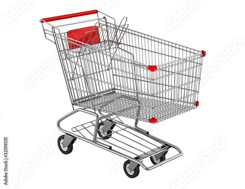 empty shopping cart isolated on white background