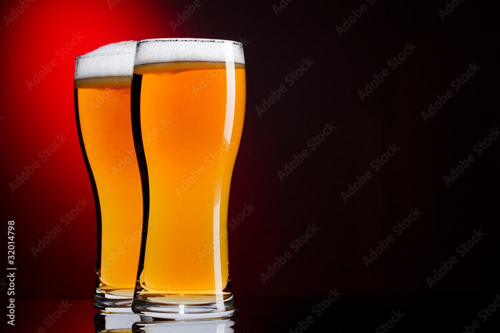 Two glasses of beer Two glasses of beer