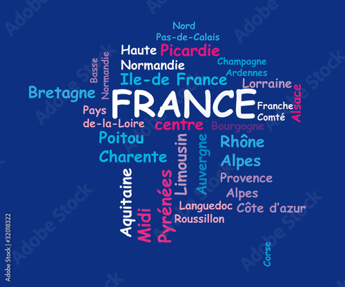 régions fond bleu