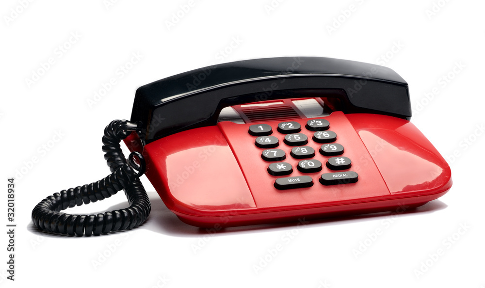 Desktop wired telephone, isolated Desktop wired telephone, isolated