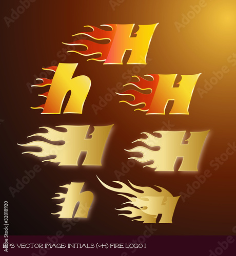 eps Vector image:initials（h）fire logo I