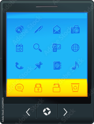 interface with icons tablet PC