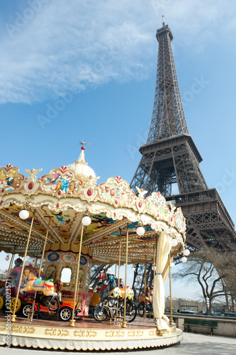 Vintage style carousel in Paris