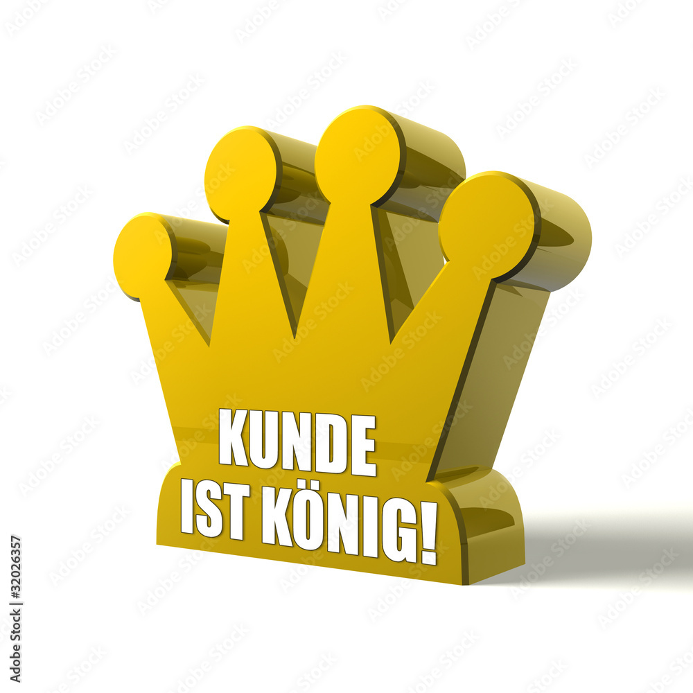 Kunde ist König! Button, Icon StockIllustration Adobe Stock