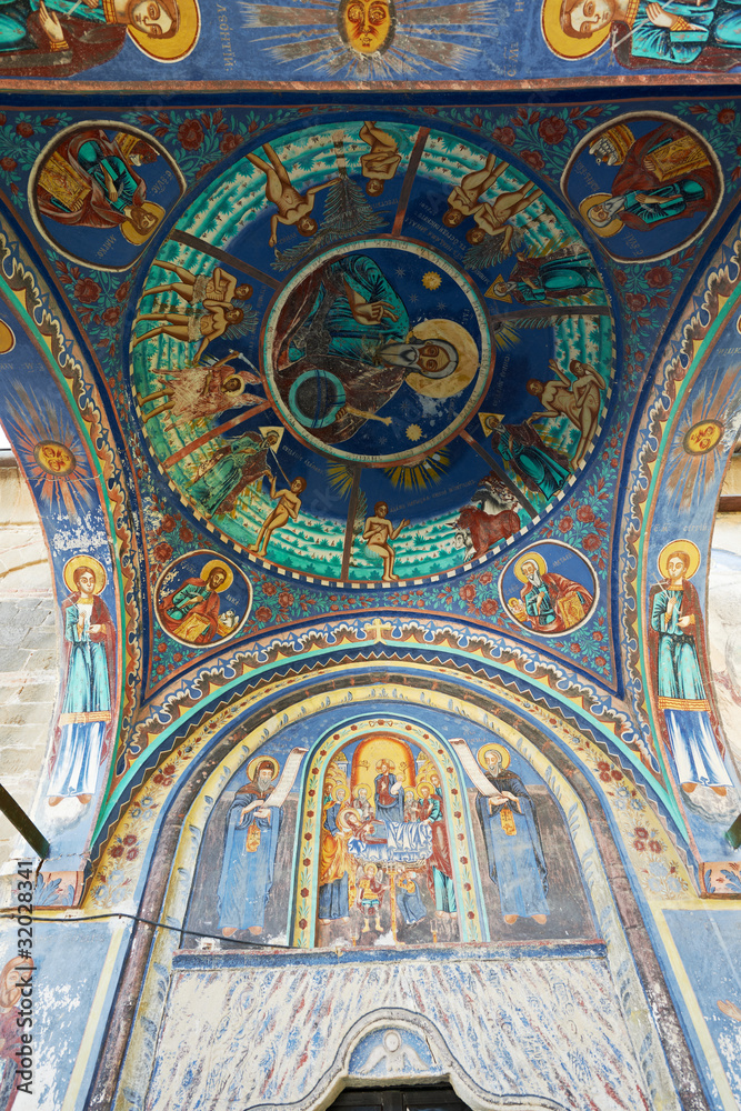 Paintings above the gate of Batoshevo monastery, Bulgaria