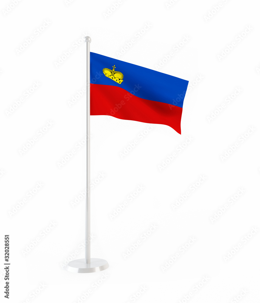 3D flag of Liechtenstein