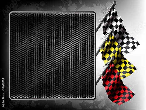 Racing background - yellow white red flag