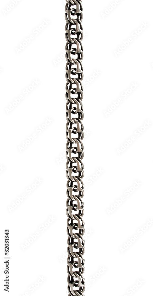 Silver chain on white background Silver chain on white background