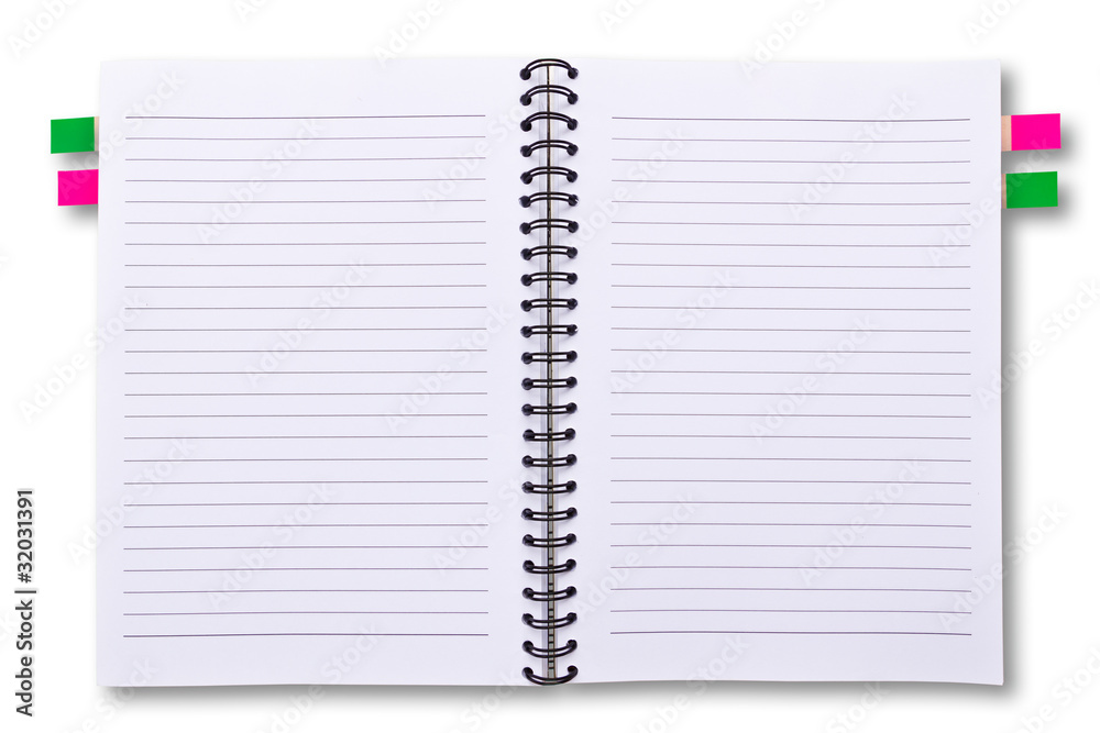 Notebook isolated on white background Notebook isolated on white background
