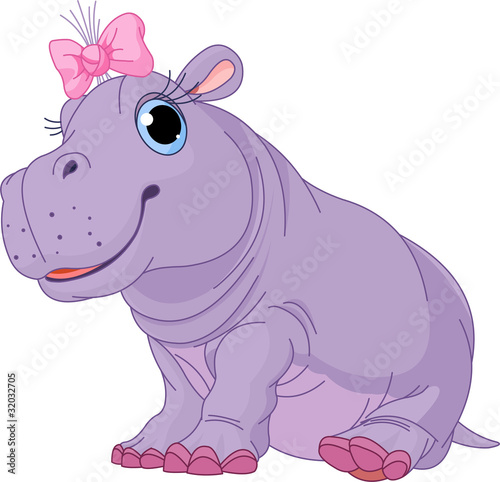 Cartoon baby Hippo girl