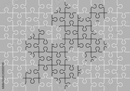 stencil of puzzle pieces. third variant