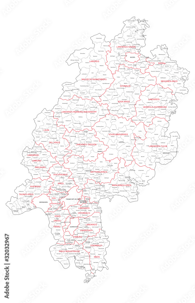 Gemeindegrenzenkarte Hessen