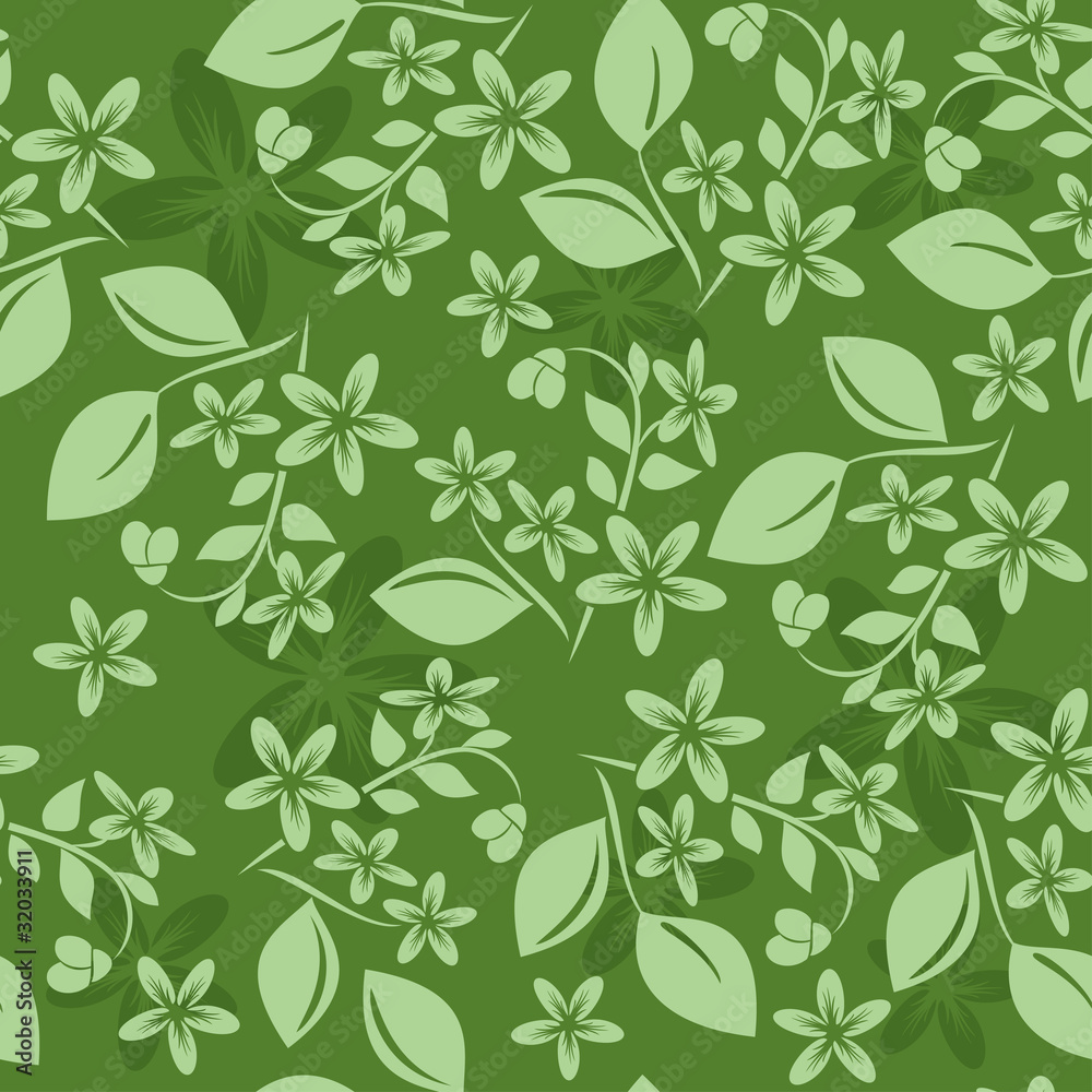 green vector seamless floral pattern green vector seamless floral pattern