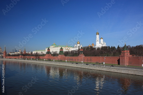 Russia, Moscow. Panorama of the Moscow Kremlin.