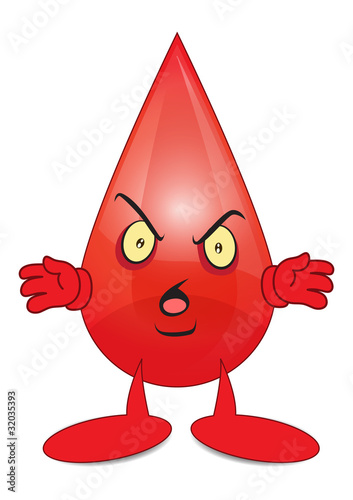 Furious Blood Cartoon Character Illustration Isolated White
