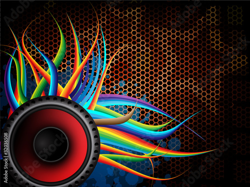 Modern abstract music background with speaker