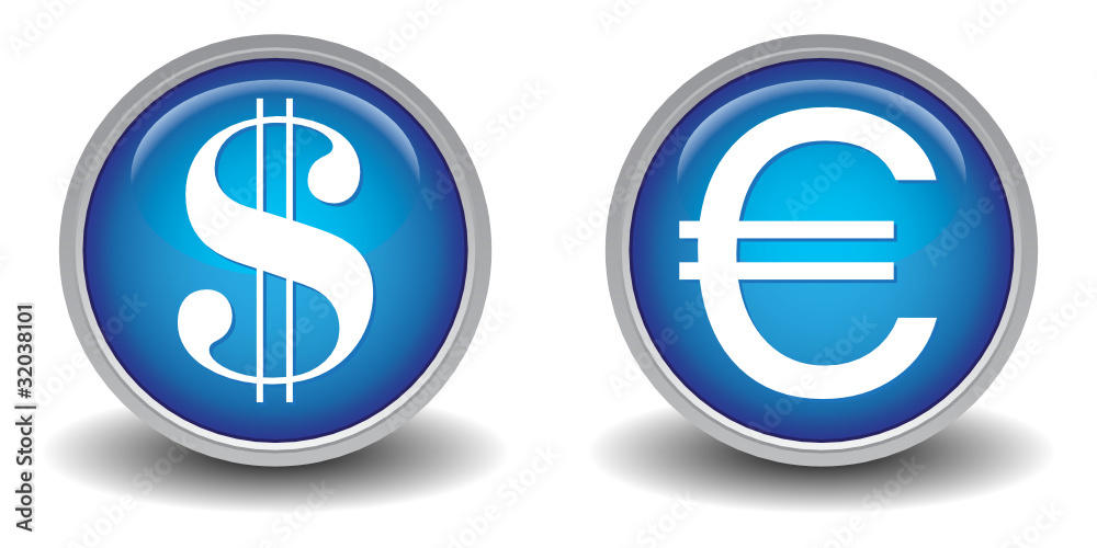 Obraz premium DOLLAR EURO ICON