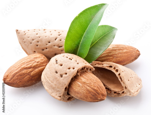 Group of almond nuts.