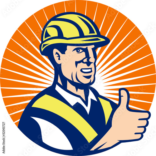 construction engineer worker thumbs up