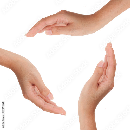 islolated - Conceptual symbol of human hands making a circle on