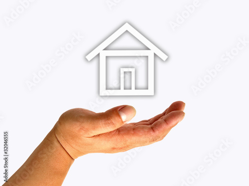 Hand and icon house