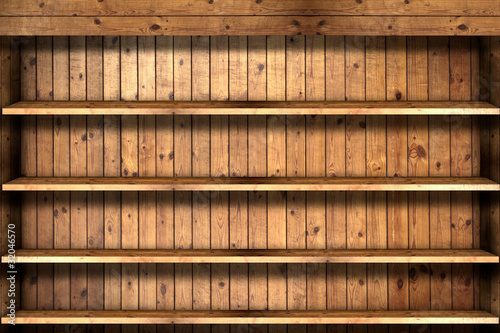 Vászonkép Wooden book shelf