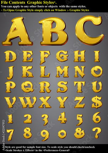 Set Character, Gold Emboss-EPS 10 Contain Graphic Style