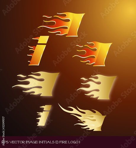 eps Vector image:initials（I）fire logo I