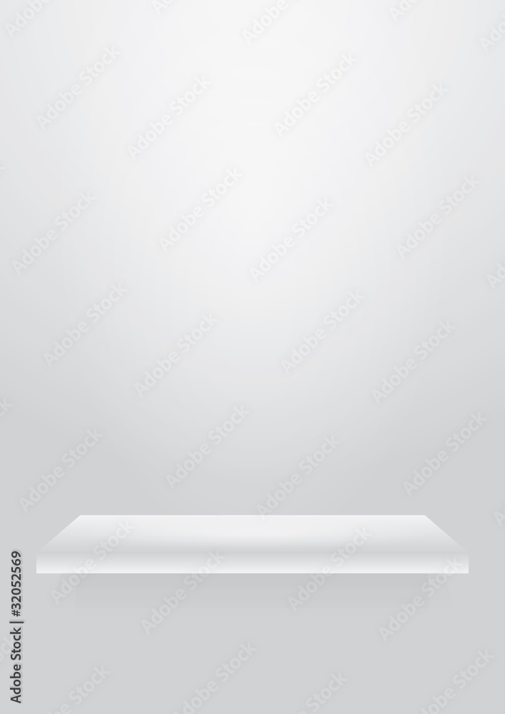 Empty white shelve