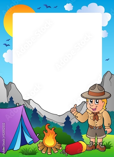 Summer frame with scout theme 1